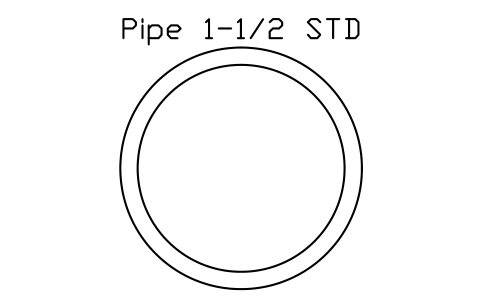 Anteprima del simbolo Pipe 1-1/2 STD, blocco AISC_Pipe1_1_2STD