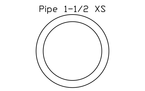 Anteprima del simbolo Pipe 1-1/2 XS, blocco AISC_Pipe1_1_2XS