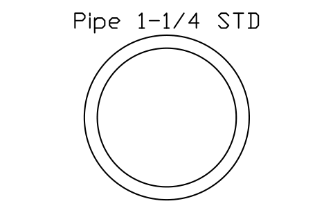 Anteprima del simbolo Pipe 1-1/4 STD, blocco AISC_Pipe1_1_4STD