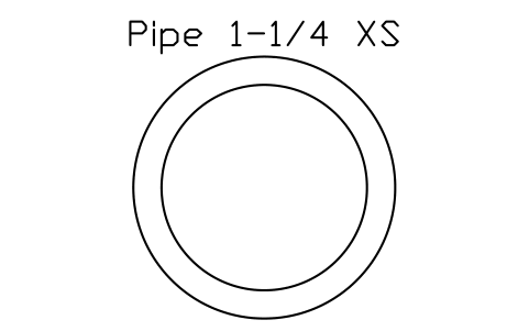 Anteprima del simbolo Pipe 1-1/4 XS, blocco AISC_Pipe1_1_4XS