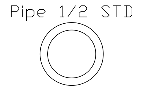 Anteprima del simbolo Pipe 1/2 STD, blocco AISC_Pipe1_2STD