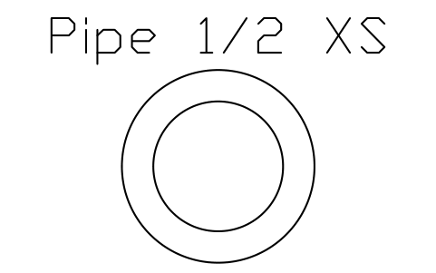 Anteprima del simbolo Pipe 1/2 XS, blocco AISC_Pipe1_2XS