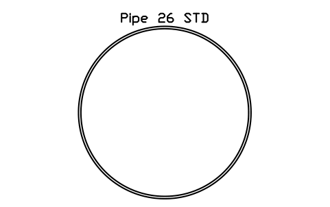 Anteprima del simbolo Pipe 26 STD, blocco AISC_Pipe26STD