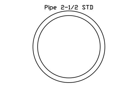 Anteprima del simbolo Pipe 2-1/2 STD, blocco AISC_Pipe2_1_2STD
