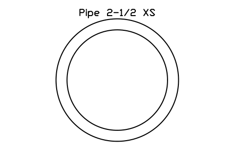 Anteprima del simbolo Pipe 2-1/2 XS, blocco AISC_Pipe2_1_2XS