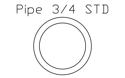 Anteprima del simbolo Pipe 3/4 STD, blocco AISC_Pipe3_4STD