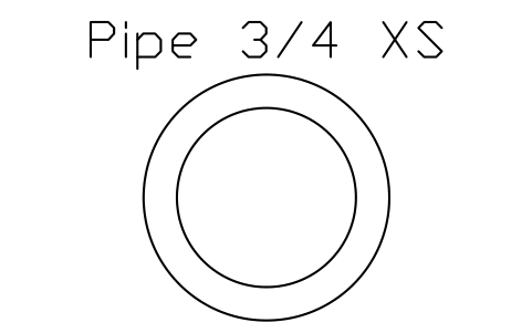 Anteprima del simbolo Pipe 3/4 XS, blocco AISC_Pipe3_4XS