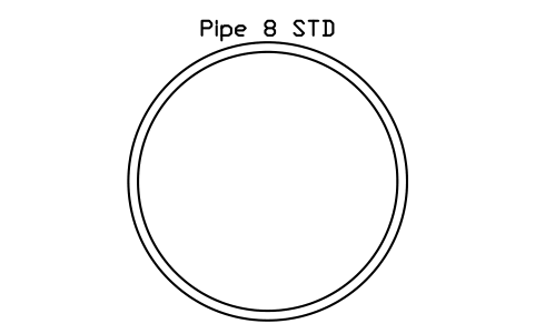 Anteprima del simbolo Pipe 8 STD, blocco AISC_Pipe8STD