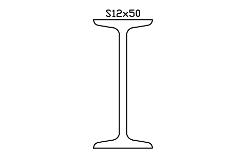 Anteprima del simbolo S12x50, blocco AISC_S12X50