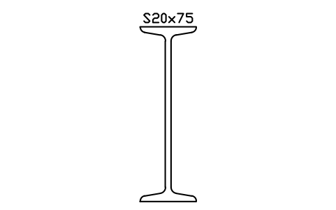Anteprima del simbolo S20x75, blocco AISC_S20X75
