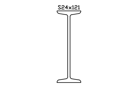 Anteprima del simbolo S24x121, blocco AISC_S24X121