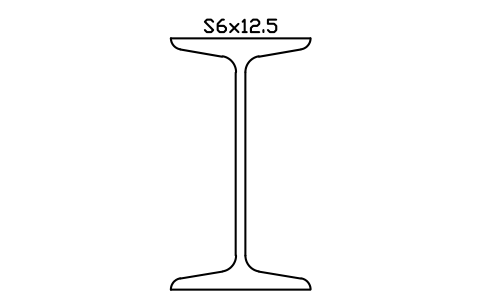 Anteprima del simbolo S6x12.5, blocco AISC_S6X12.5