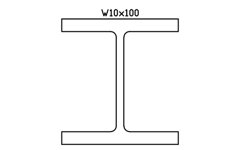 Anteprima del simbolo W10x100, blocco AISC_W10X100