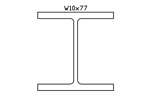 Anteprima del simbolo W10x77, blocco AISC_W10X77