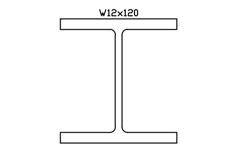 Anteprima del simbolo W12x120, blocco AISC_W12X120