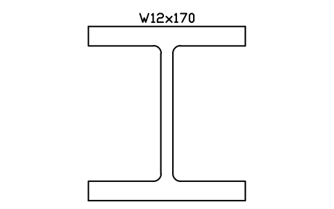 Anteprima del simbolo W12x170, blocco AISC_W12X170