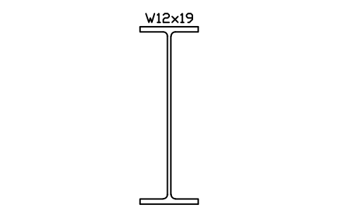 Anteprima del simbolo W12x19, blocco AISC_W12X19