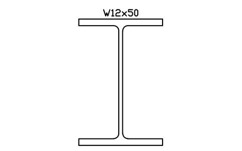 Anteprima del simbolo W12x50, blocco AISC_W12X50