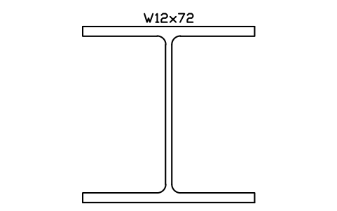 Anteprima del simbolo W12x72, blocco AISC_W12X72