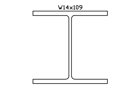 Anteprima del simbolo W14x109, blocco AISC_W14X109