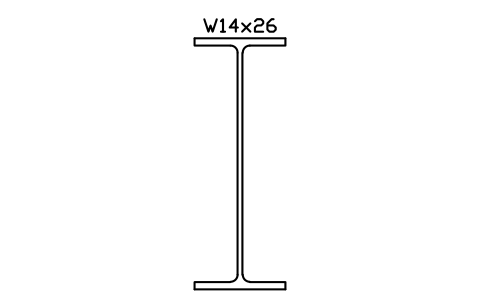 Anteprima del simbolo W14x26, blocco AISC_W14X26