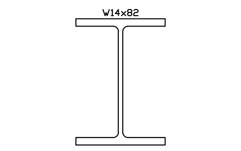 Anteprima del simbolo W14x82, blocco AISC_W14X82