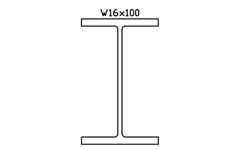 Anteprima del simbolo W16x100, blocco AISC_W16X100