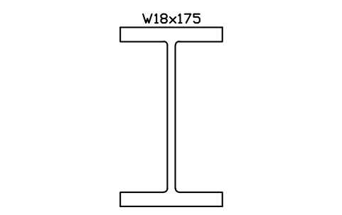 Anteprima del simbolo W18x175, blocco AISC_W18X175