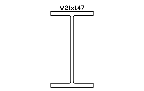 Anteprima del simbolo W21x147, blocco AISC_W21X147