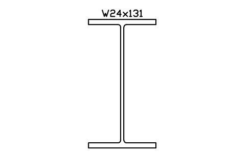 Anteprima del simbolo W24x131, blocco AISC_W24X131