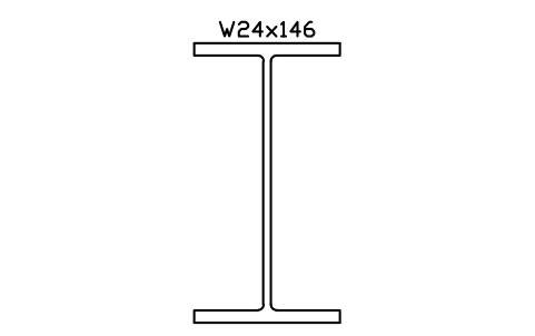 Anteprima del simbolo W24x146, blocco AISC_W24X146