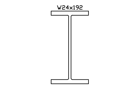 Anteprima del simbolo W24x192, blocco AISC_W24X192