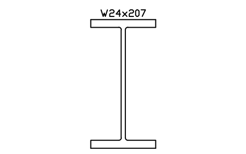 Anteprima del simbolo W24x207, blocco AISC_W24X207