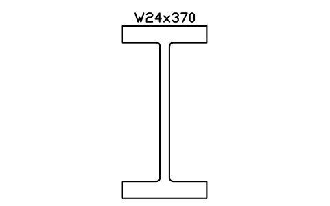 Anteprima del simbolo W24x370, blocco AISC_W24X370