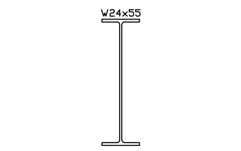 Anteprima del simbolo W24x55, blocco AISC_W24X55