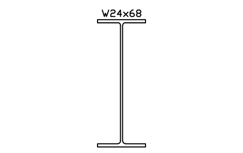 Anteprima del simbolo W24x68, blocco AISC_W24X68