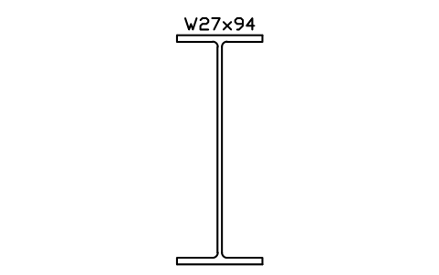 Anteprima del simbolo W27x94, blocco AISC_W27X94