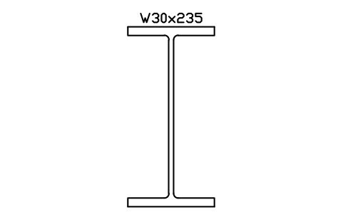 Anteprima del simbolo W30x235, blocco AISC_W30X235