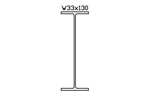 Anteprima del simbolo W33x130, blocco AISC_W33X130
