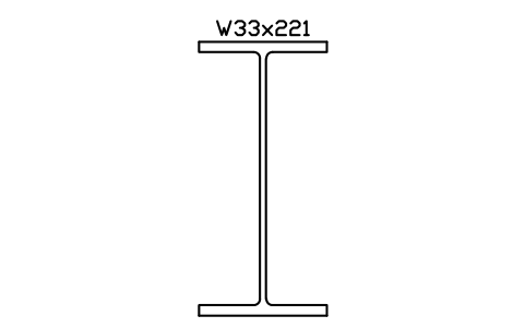 Anteprima del simbolo W33x221, blocco AISC_W33X221