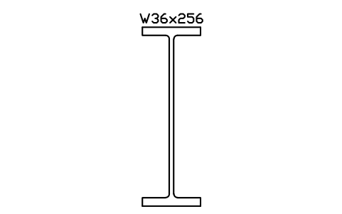 Anteprima del simbolo W36x256, blocco AISC_W36X256