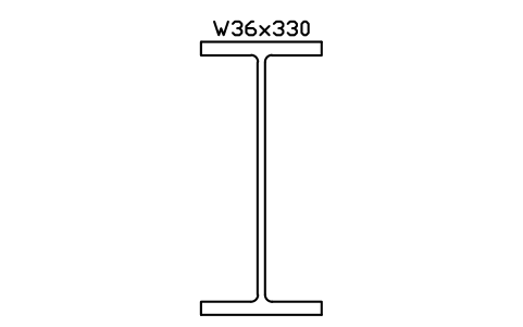 Anteprima del simbolo W36x330, blocco AISC_W36X330