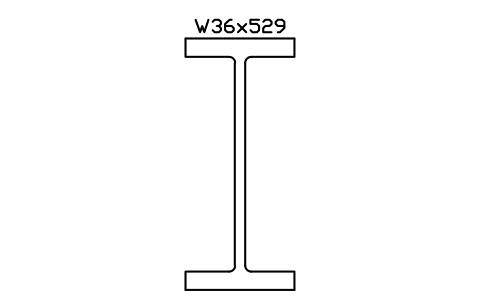 Anteprima del simbolo W36x529, blocco AISC_W36X529
