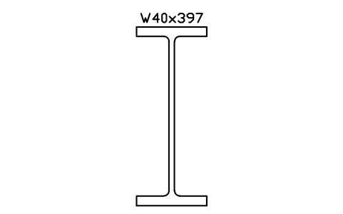 Anteprima del simbolo W40x397, blocco AISC_W40X397