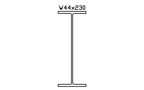 Anteprima del simbolo W44x230, blocco AISC_W44X230