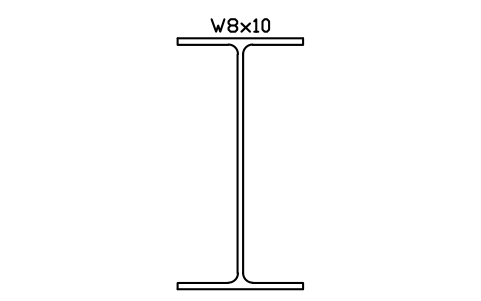 Anteprima del simbolo W8x10, blocco AISC_W8X10