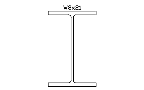 Anteprima del simbolo W8x21, blocco AISC_W8X21