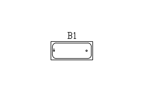 Preview of the Bathtub, rectangular symbol, block ARCH_BATH