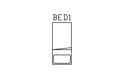 Preview of the Bed, single symbol, block ARCH_BED_SINGLE