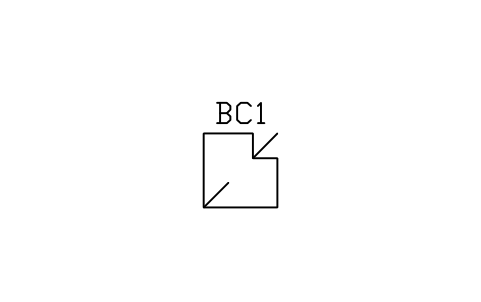 Preview of the Corner base cabinet symbol, block ARCH_CABINET_CORNER